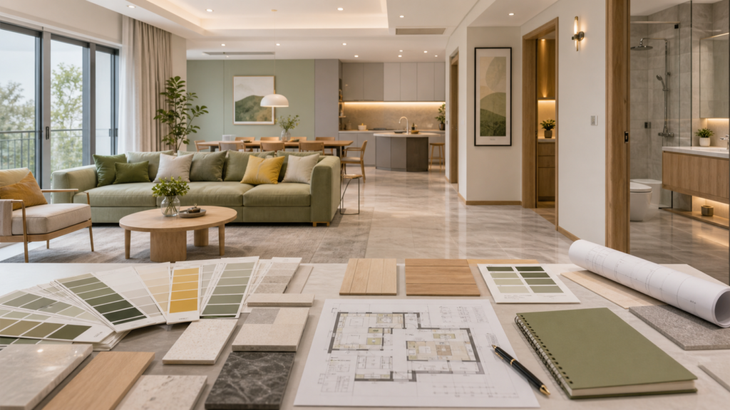 140 sqm New Home Renovation Cost: Room Colors, Style and Material Planning