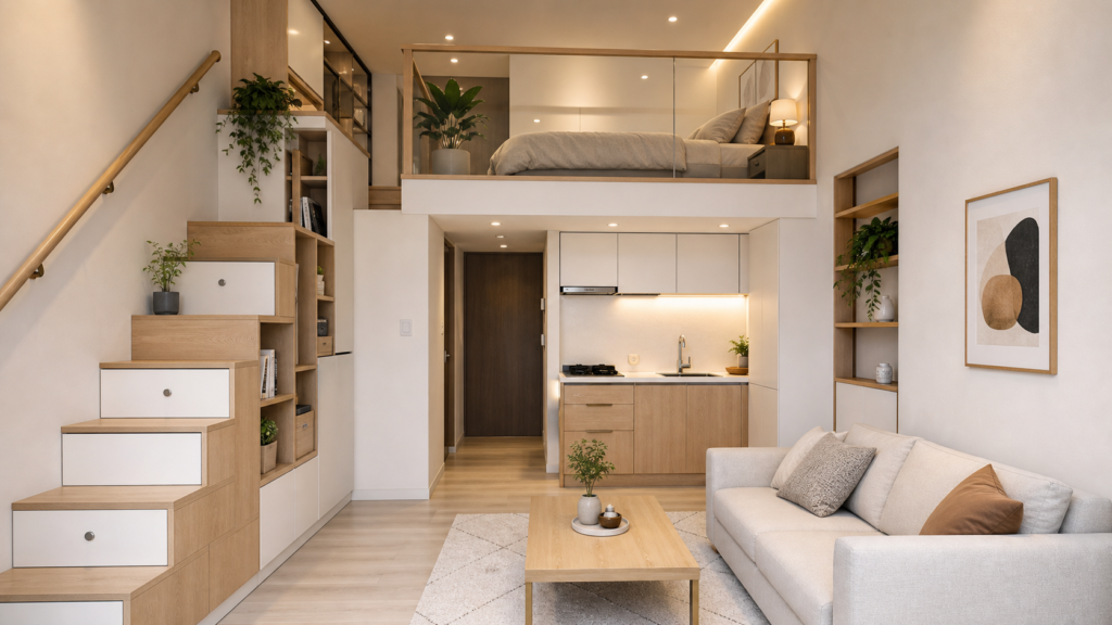 40 sqm Small Duplex Renovation: Open Planning, Storage and Privacy