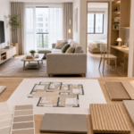 HOMESEE-Decor 75 sqm three bedroom one living room cover for interior materials sourcing and project design