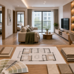 HOMESEE-Decor 90 sqm three bedroom one living room cover for interior materials sourcing and project design