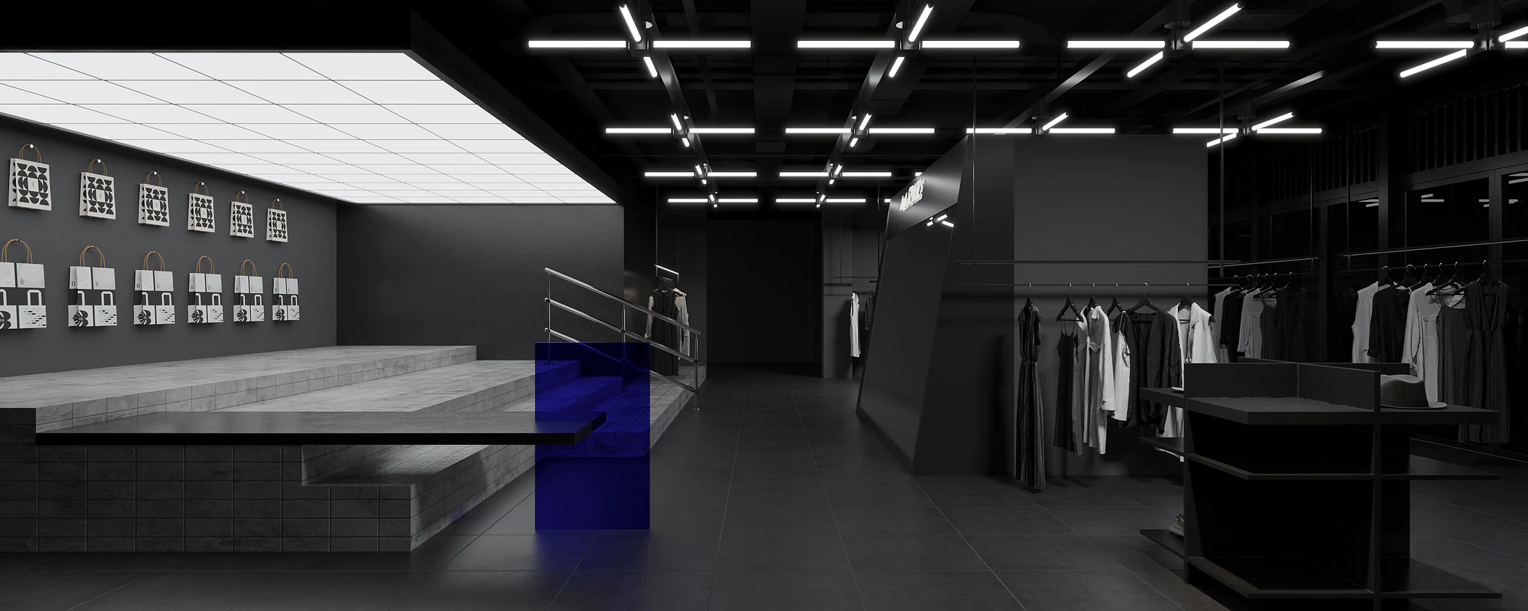 HOMESEE Black Mixed-Use Fashion Store Commercial Interior Design commercial interior case image 05