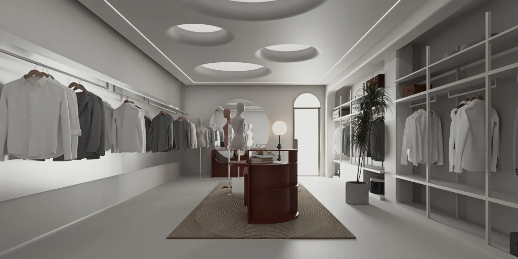 HOMESEE Gray Tone Fashion Store Commercial Interior Design commercial interior case image 03