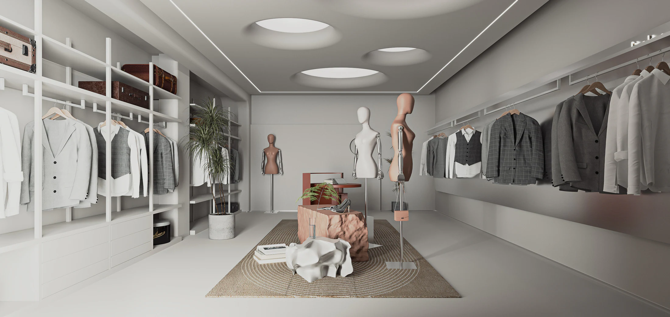HOMESEE Gray Tone Fashion Store Commercial Interior Design commercial interior case image 05
