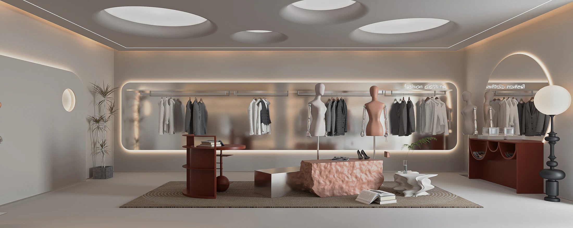 HOMESEE Gray Tone Fashion Store Commercial Interior Design commercial interior case image 06