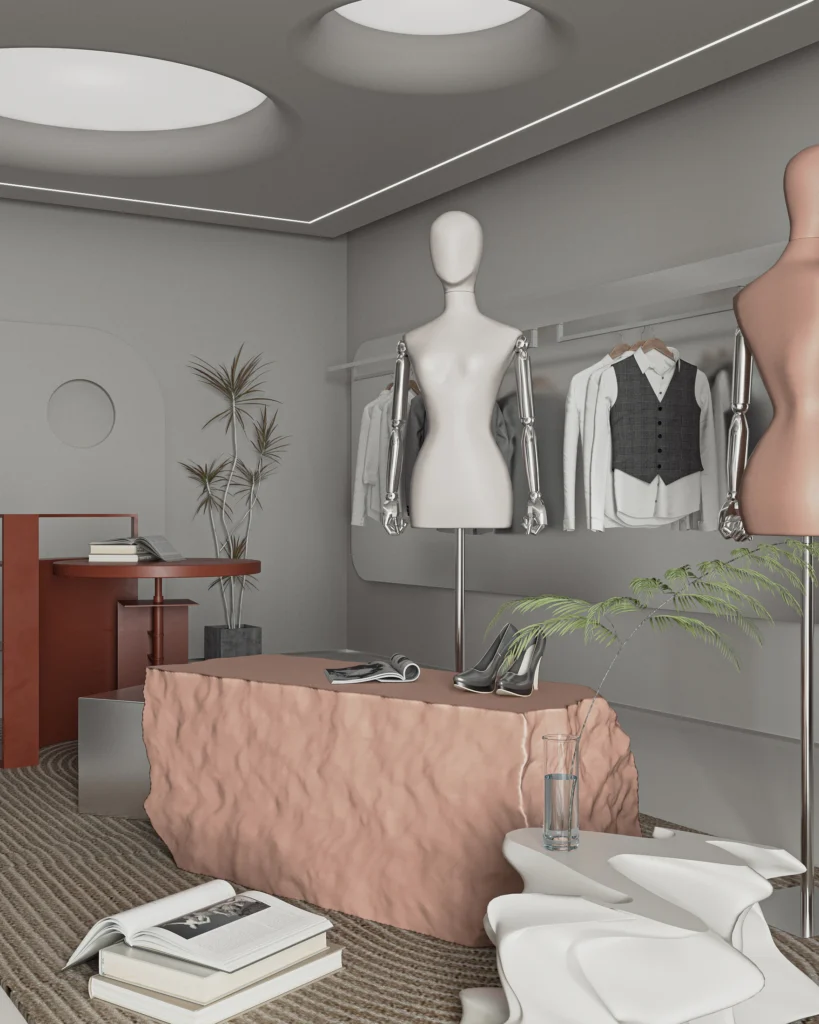 HOMESEE Gray Tone Fashion Store Commercial Interior Design commercial interior case image 07