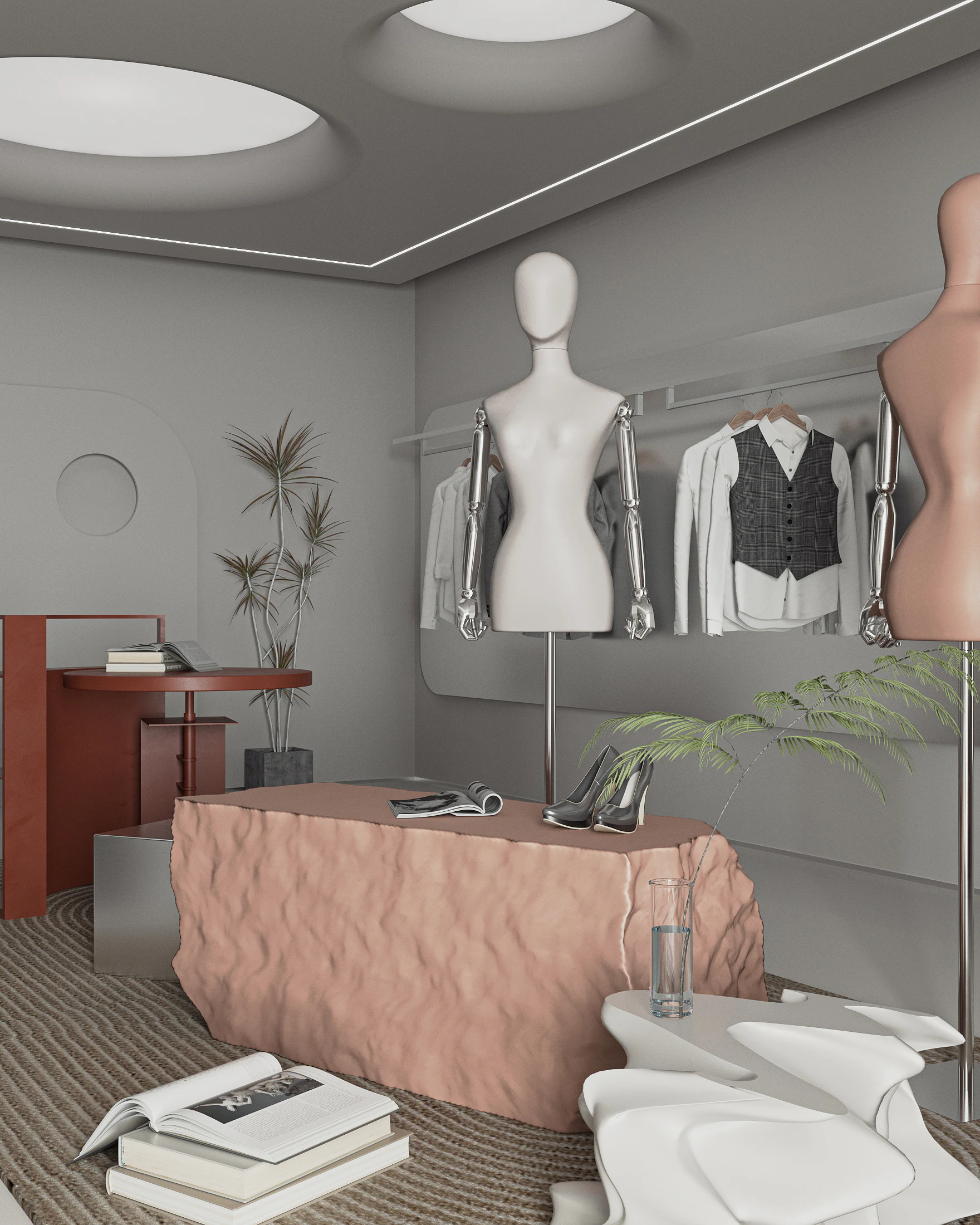 HOMESEE Gray Tone Fashion Store Commercial Interior Design commercial interior case image 07