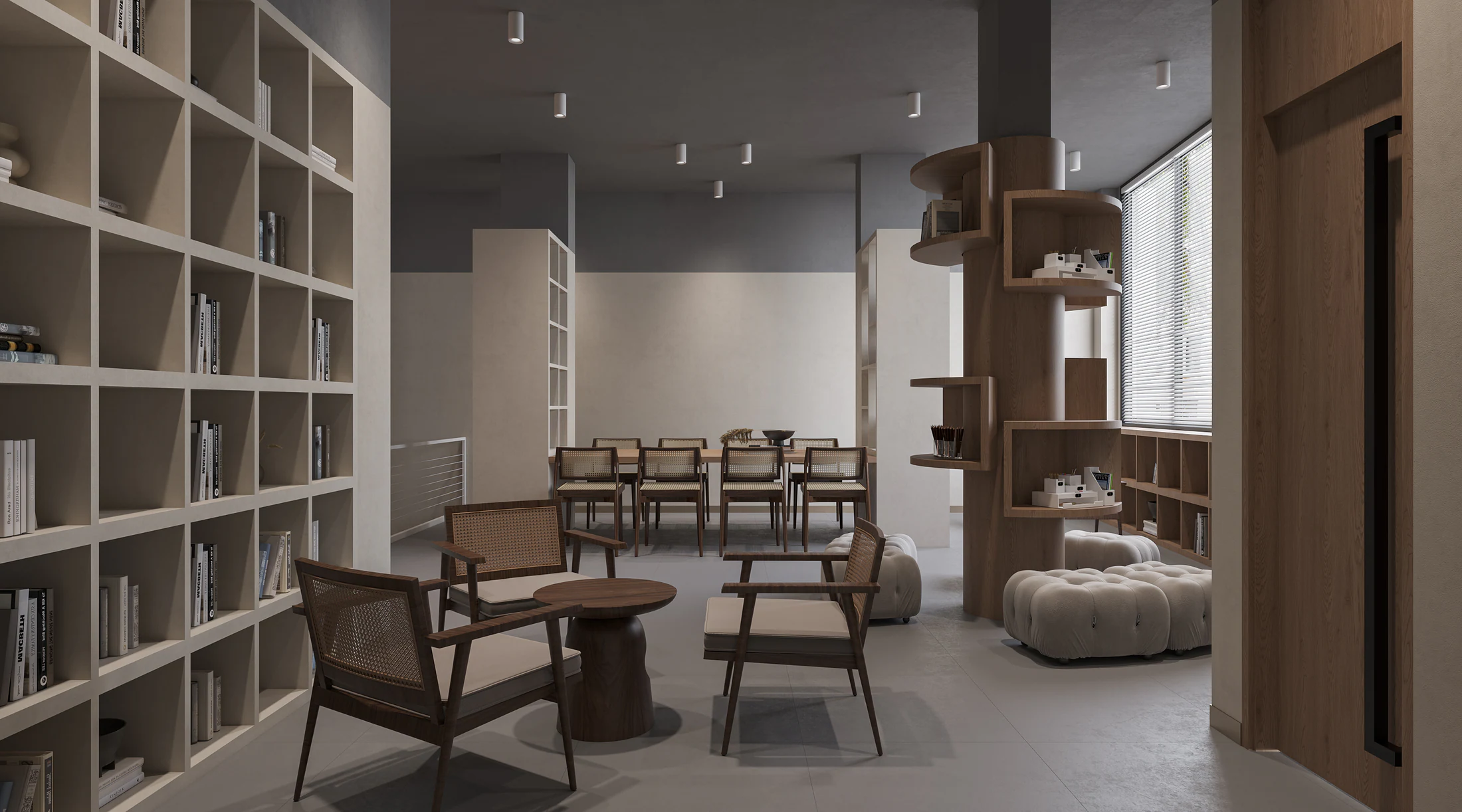 HOMESEE Wood Tone Fashion Store With Lounge Commercial Interior Design commercial interior case image 04