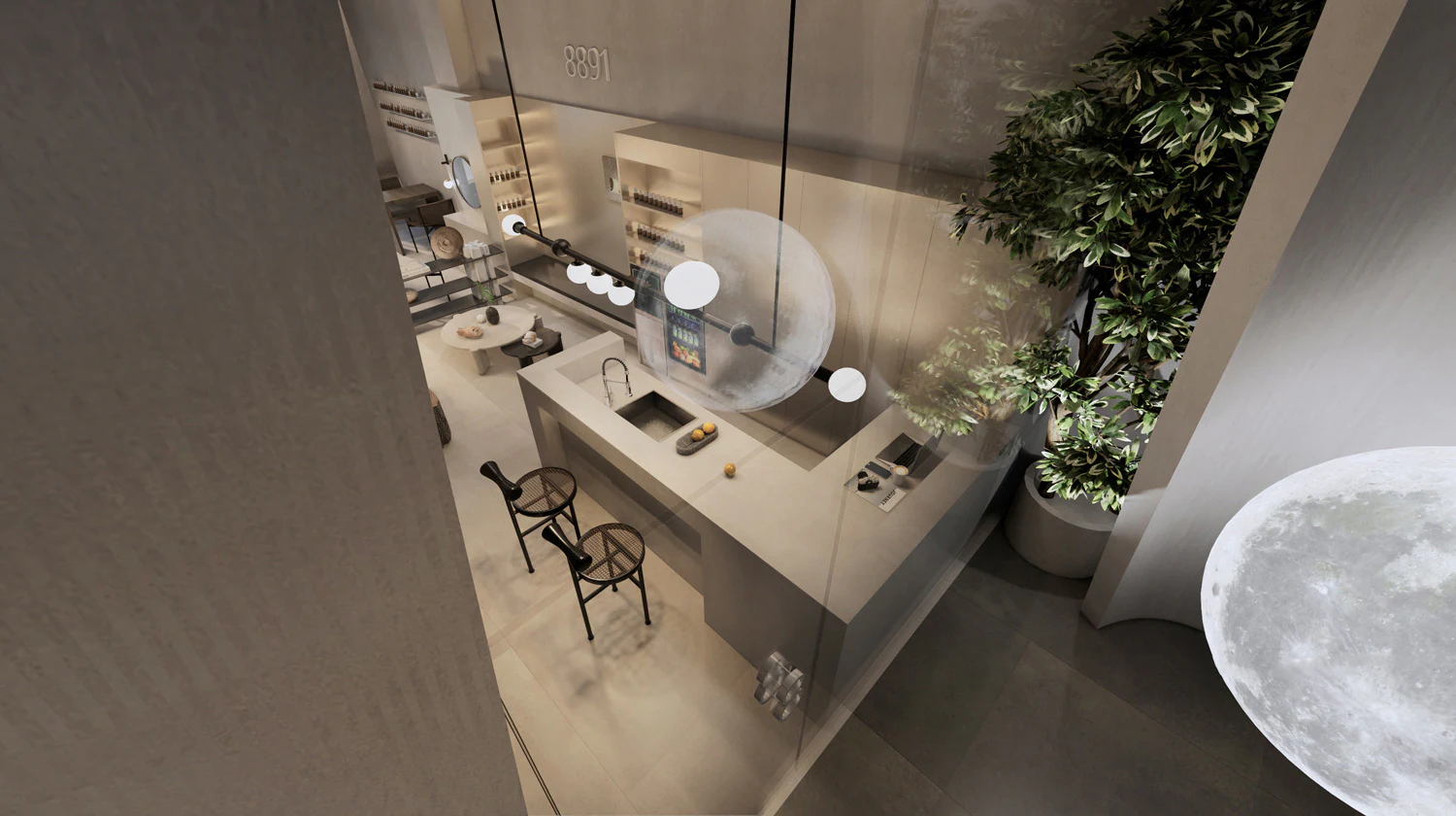 HOMESEE 8891 Aesthetic Salon Commercial Interior Design commercial interior case image 10