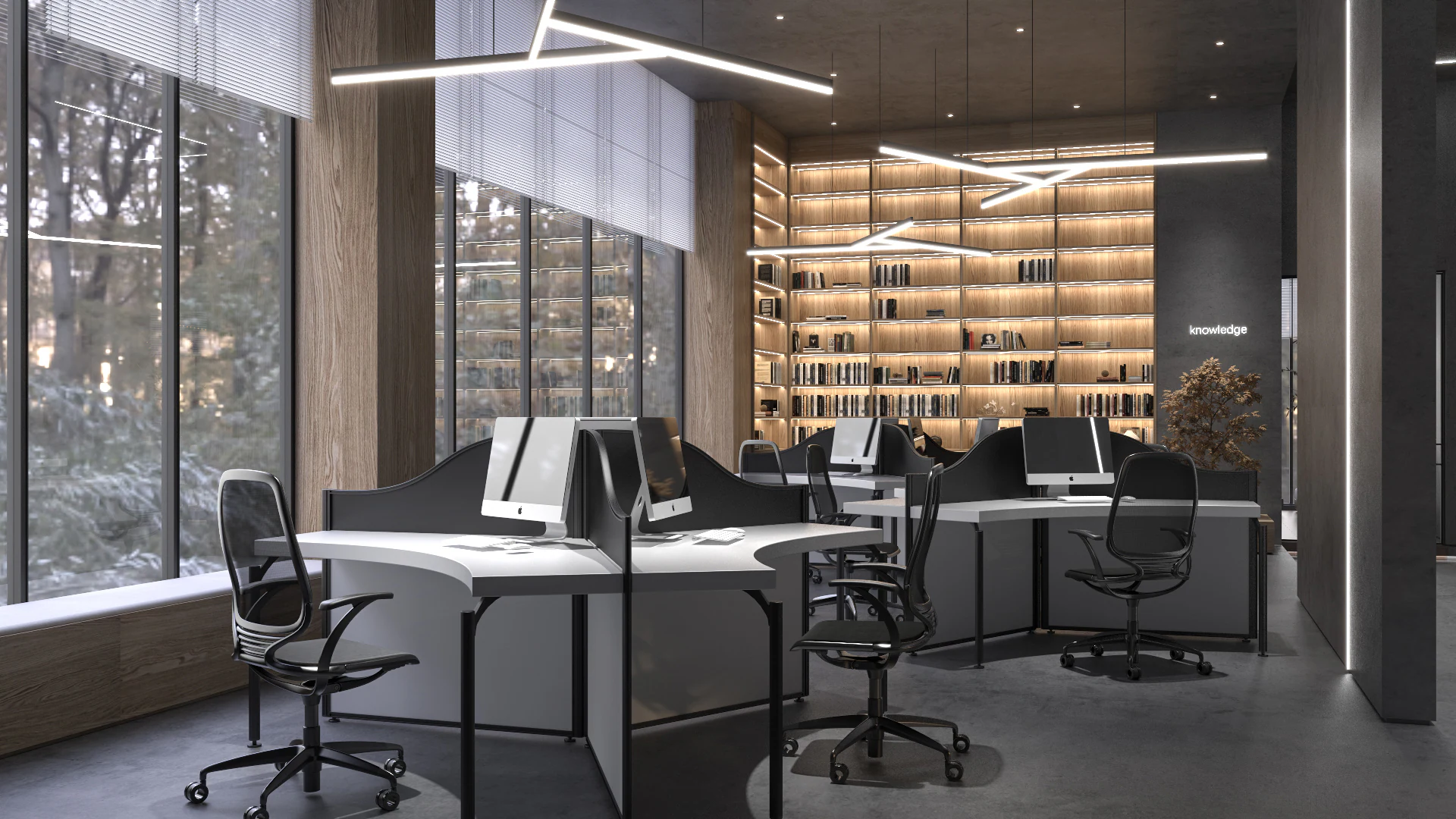 HOMESEE Quiet Night Office Interior Design office interior case image 09