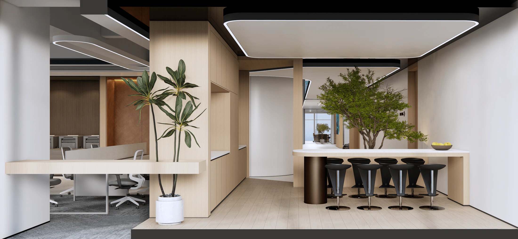 HOMESEE Fluid Office Workspace Interior Design office interior case image 07