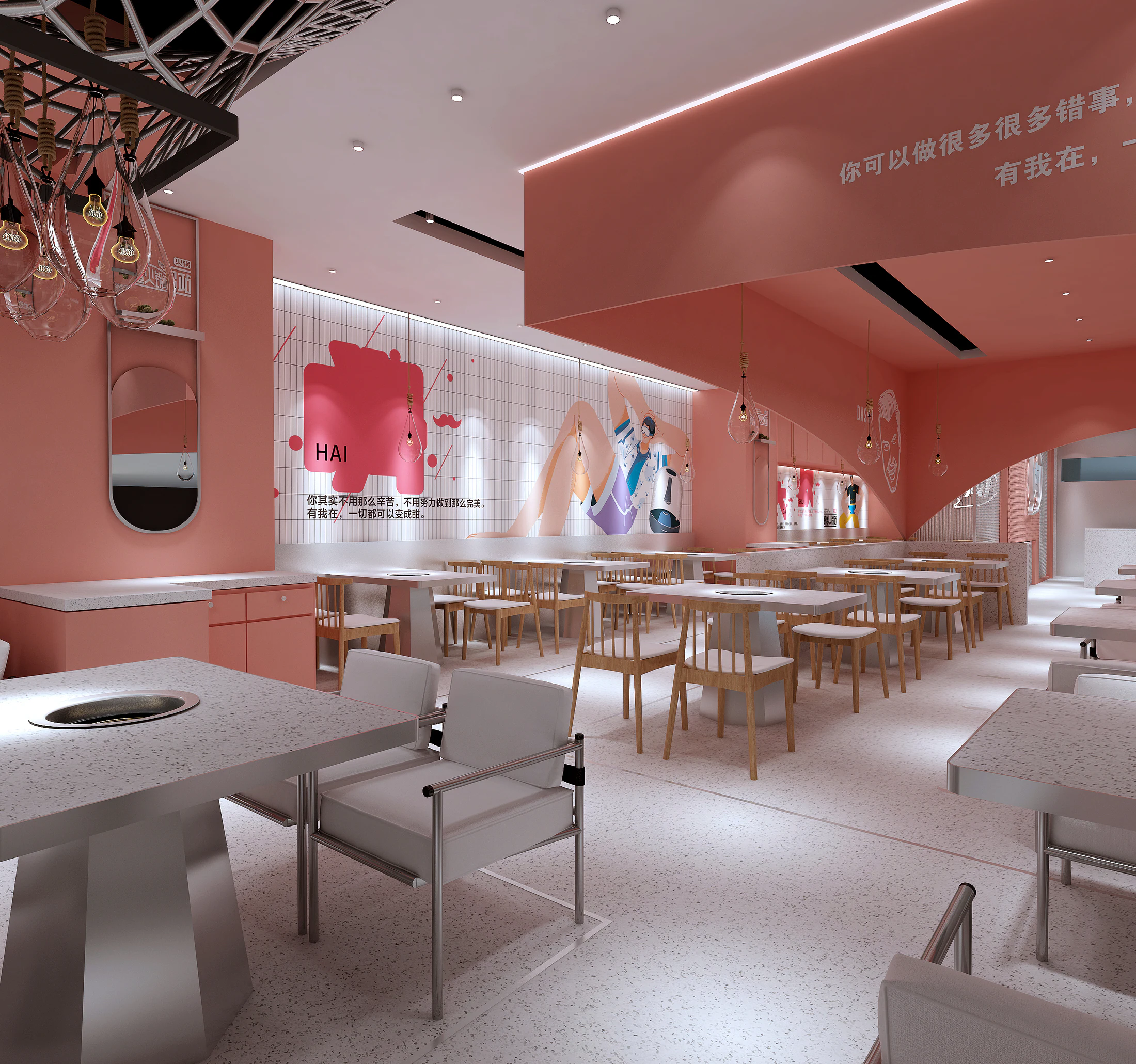 HOMESEE Seafood Hot Pot Station Restaurant Interior Design restaurant interior case image 03