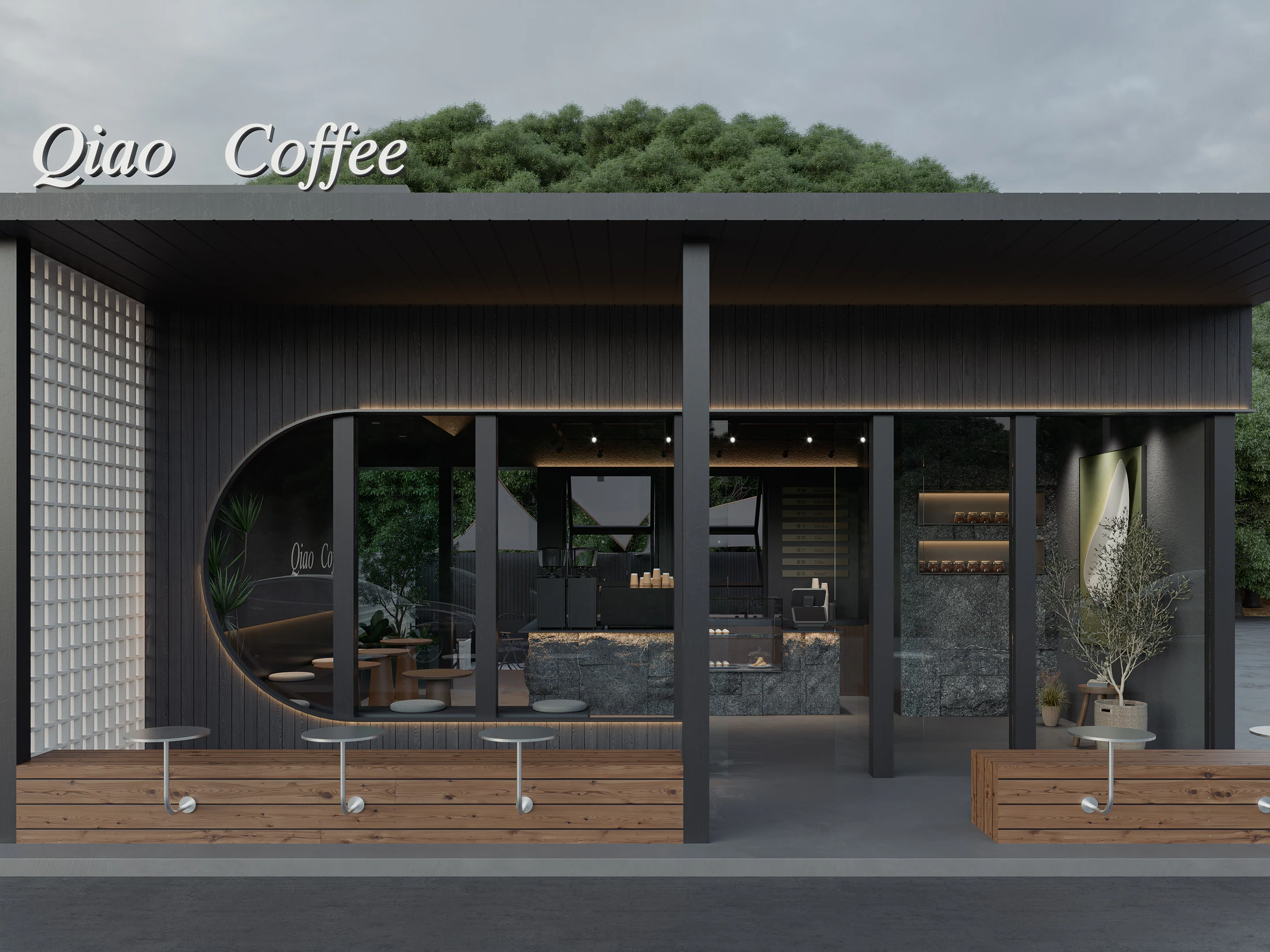 HOMESEE Cafe And Camping Space Interior Design restaurant interior case image 03