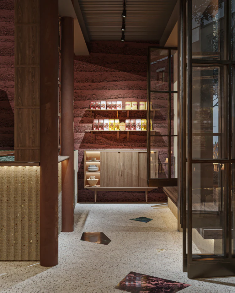 HOMESEE Dark Tone Cafe And Dessert Shop Interior Design
