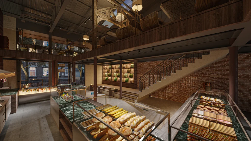 HOMESEE Dark Tone Cafe And Dessert Shop Interior Design restaurant interior case image 03