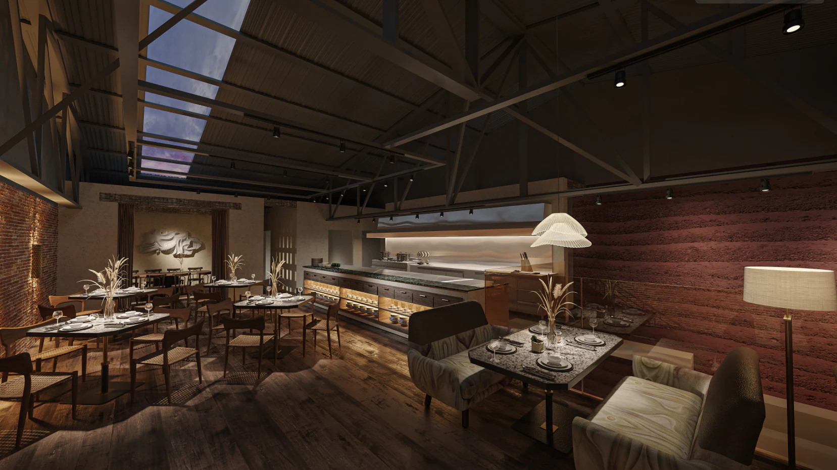 HOMESEE Dark Tone Cafe And Dessert Shop Interior Design restaurant interior case image 04