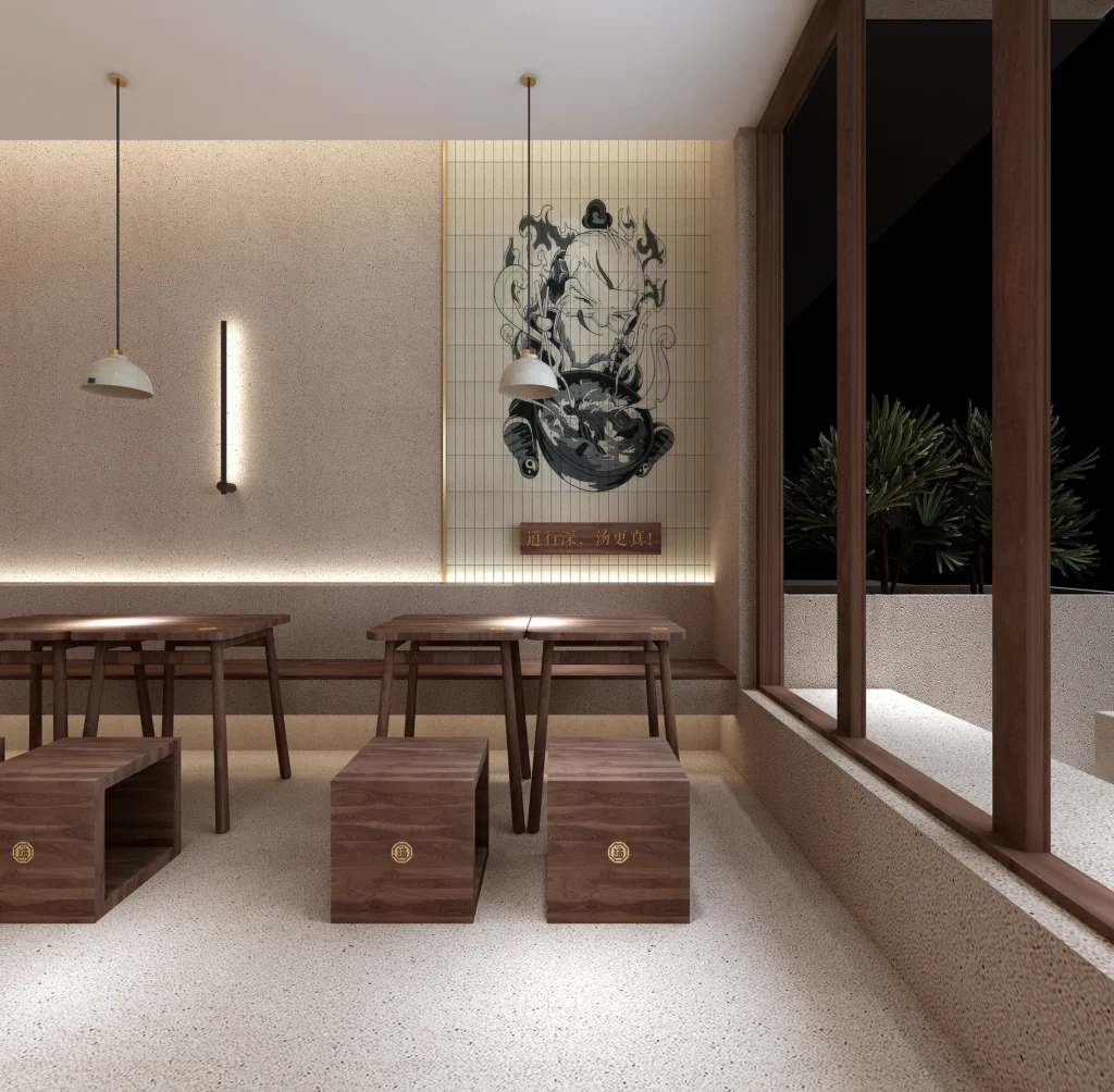 HOMESEE Chicken Blood Soup Fast Casual Restaurant Interior Design restaurant interior case image 05