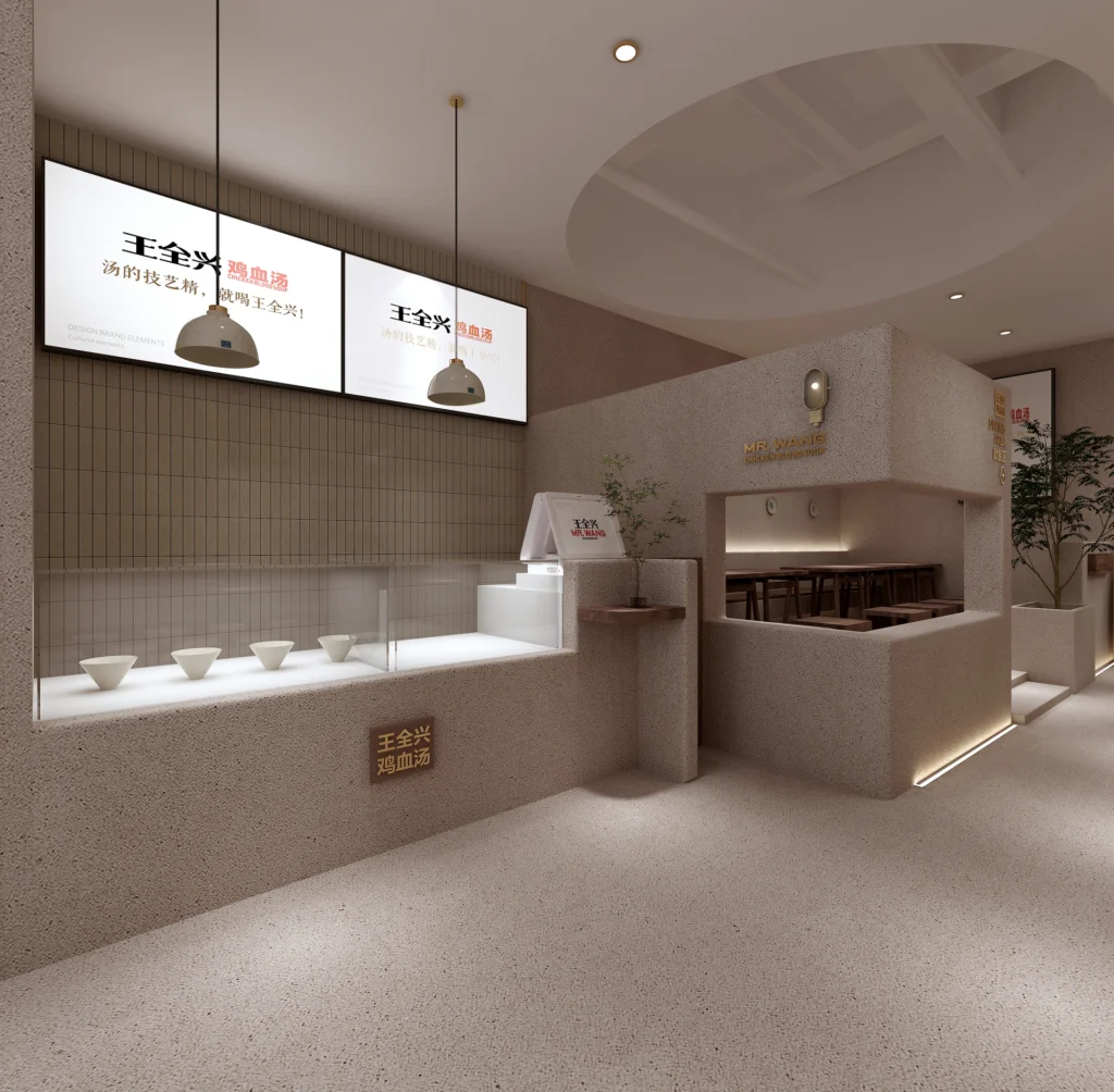 HOMESEE Chicken Blood Soup Fast Casual Restaurant Interior Design restaurant interior case image 06