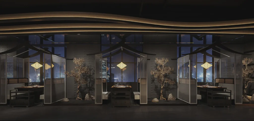 HOMESEE Dark Tone Chinese Restaurant Interior Design restaurant interior case image 03