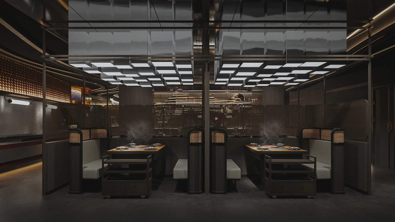 HOMESEE Dark Tone Chinese Restaurant Interior Design restaurant interior case image 06