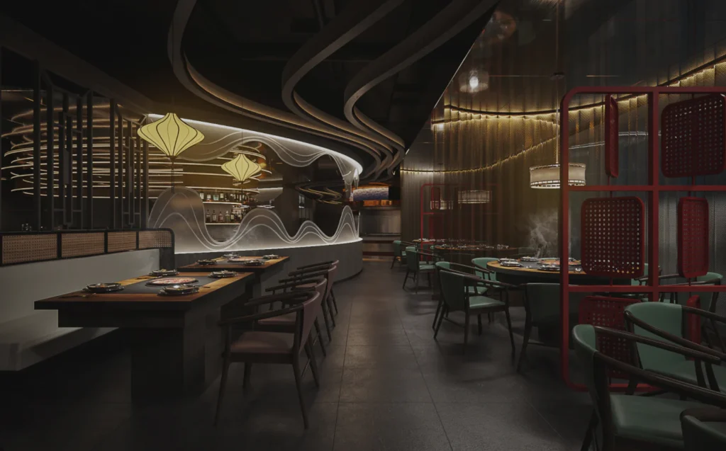 HOMESEE Dark Tone Chinese Restaurant Interior Design restaurant interior case image 08