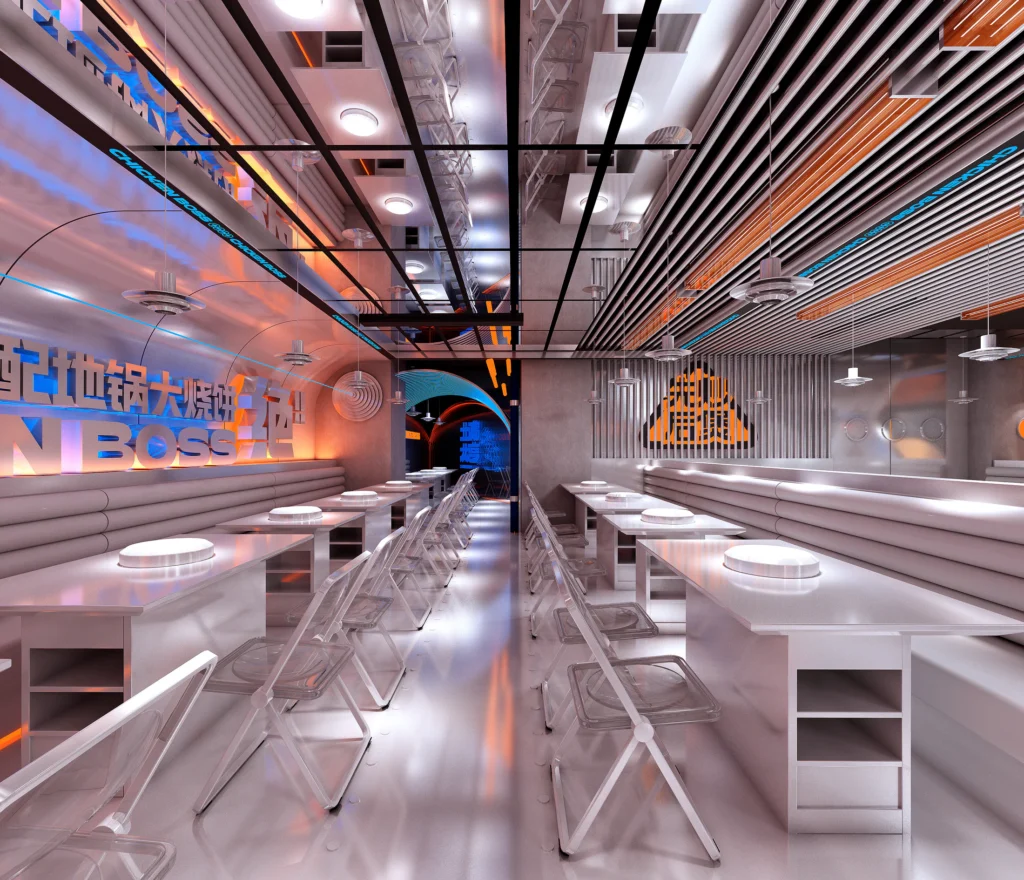 HOMESEE Punk Chinese Restaurant Interior Design restaurant interior case image 08