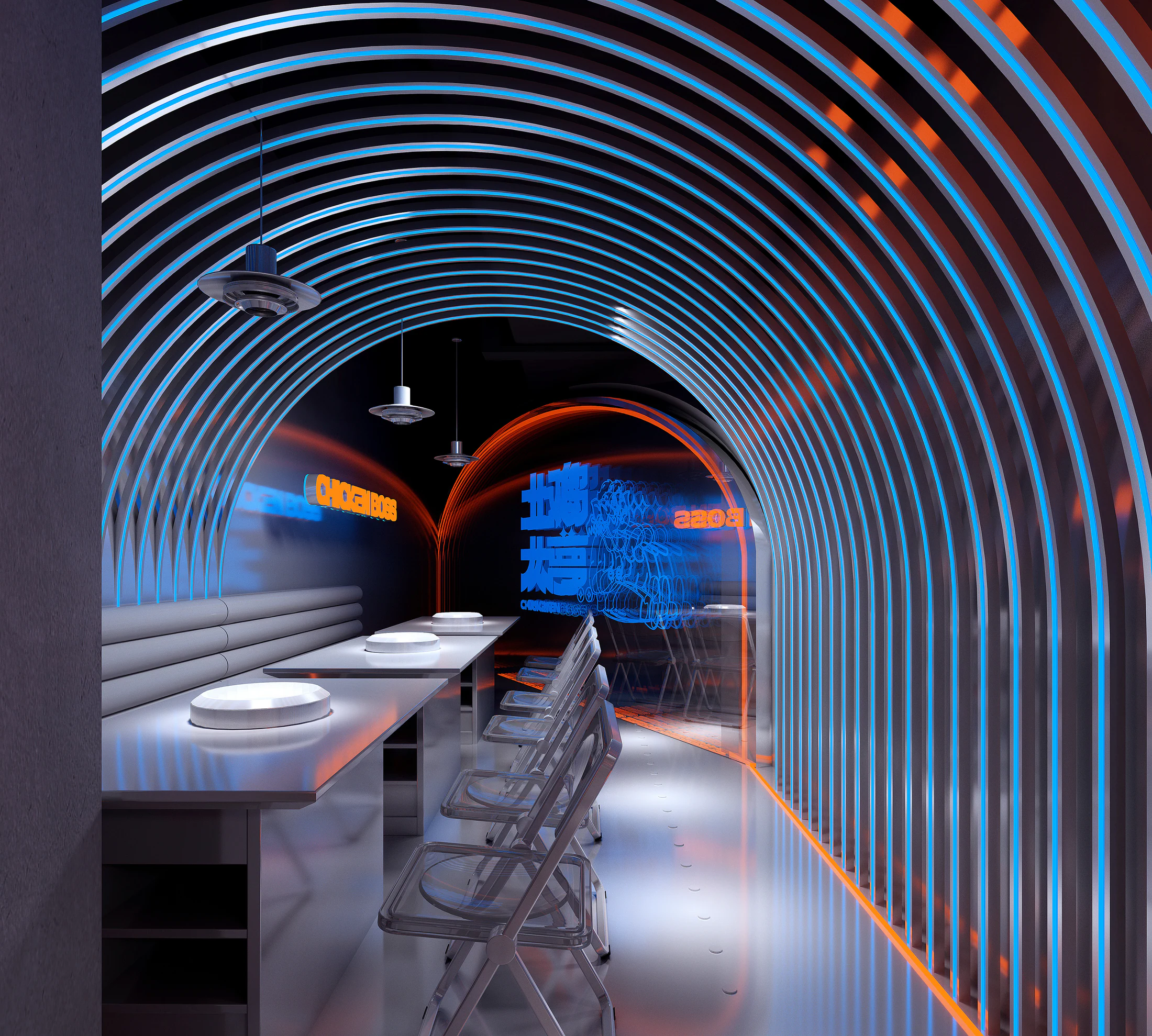HOMESEE Punk Chinese Restaurant Interior Design restaurant interior case image 10