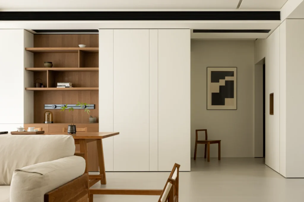 HOMESEE Taizhou Cream and Wood Large Apartment Interior Design Cream Interior Design case image 07