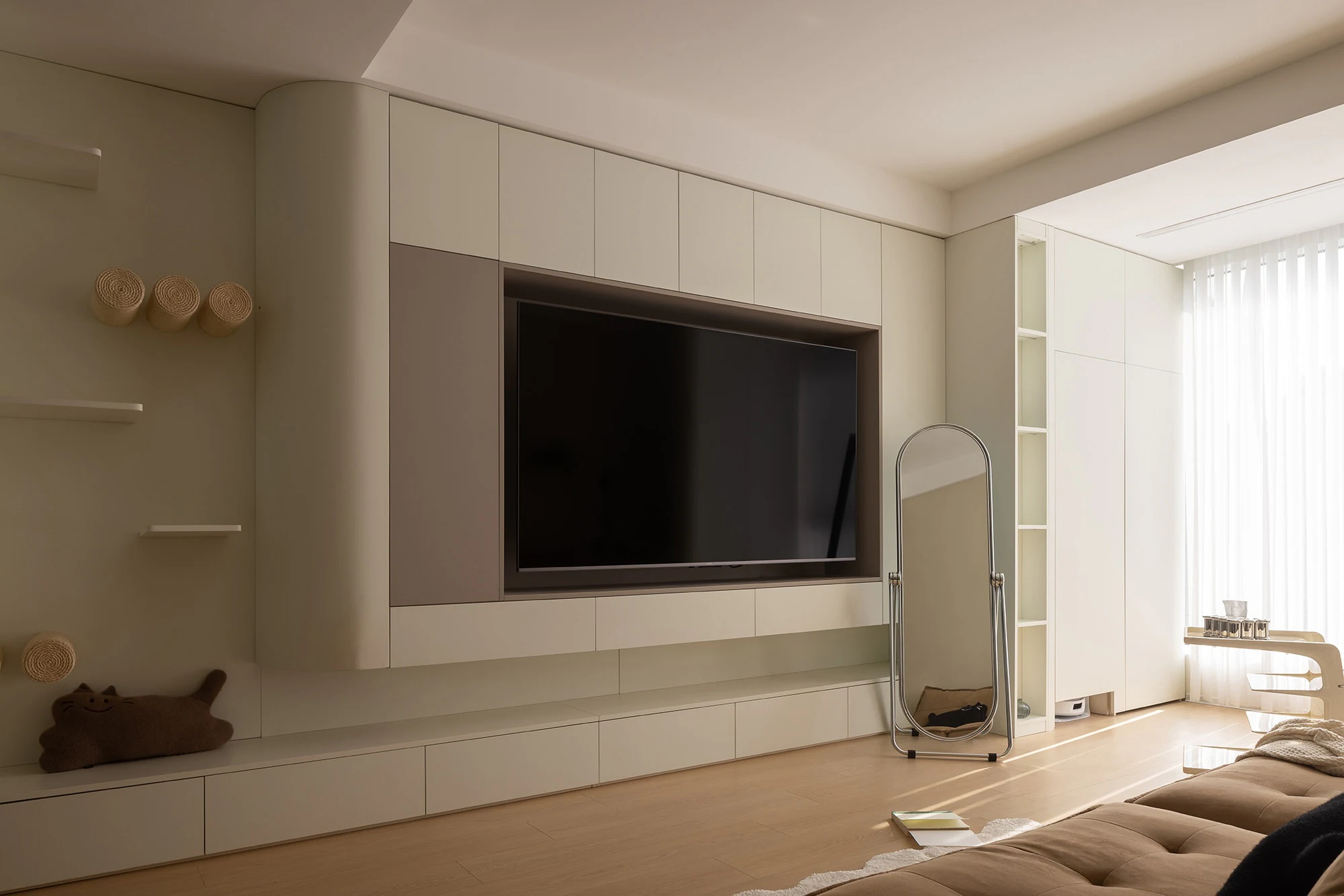 HOMESEE Sunshine City Tanyuan 80 sqm Cream Cat-Friendly Home Cream Interior Design case image 04