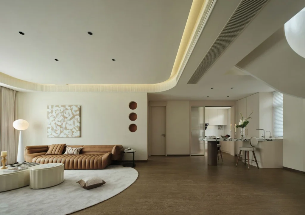 HOMESEE 400 sqm Modern Cream Duplex Villa Interior Design Cream Interior Design case image 03