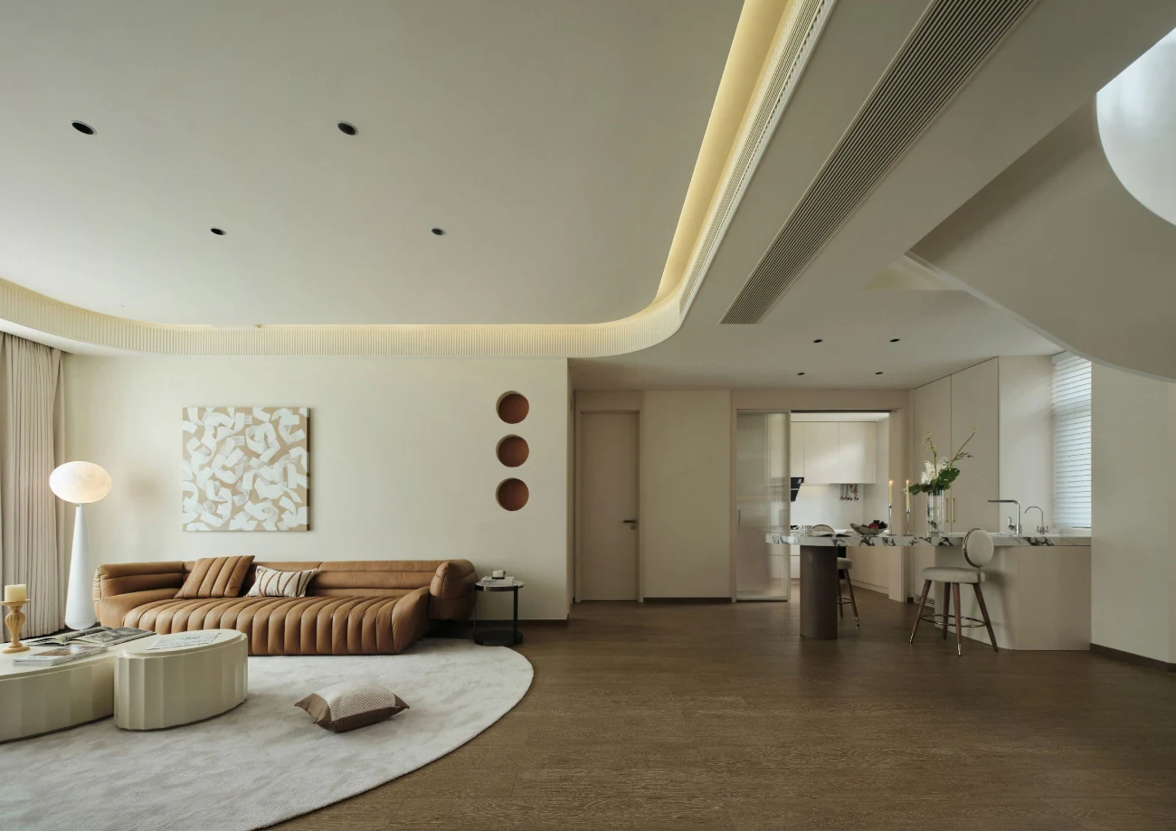 HOMESEE 400 sqm Modern Cream Duplex Villa Interior Design Cream Interior Design case image 03