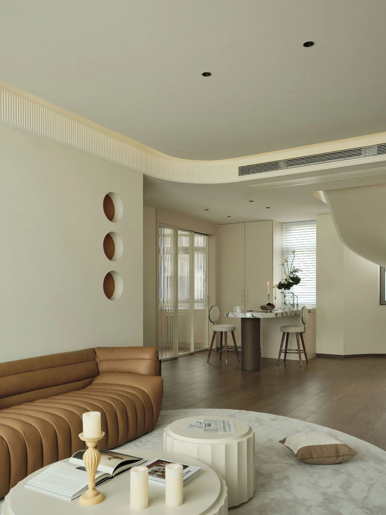 HOMESEE 400 sqm Modern Cream Duplex Villa Interior Design Cream Interior Design case image 04
