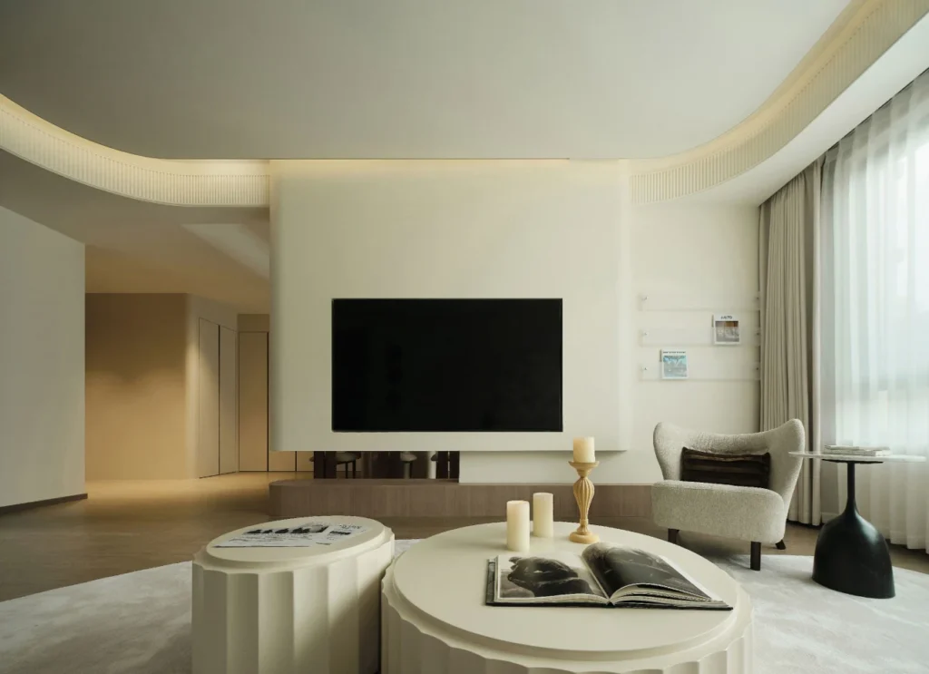 HOMESEE 400 sqm Modern Cream Duplex Villa Interior Design Cream Interior Design case image 06