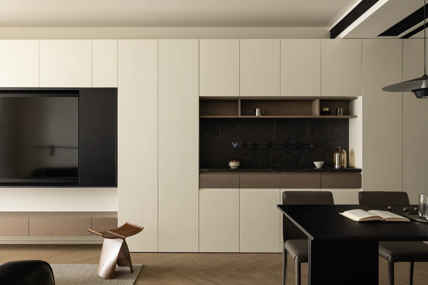 HOMESEE Taizhou 95 sqm Black and White Small Apartment Interior Design Small Apartment Interior Design case image 07
