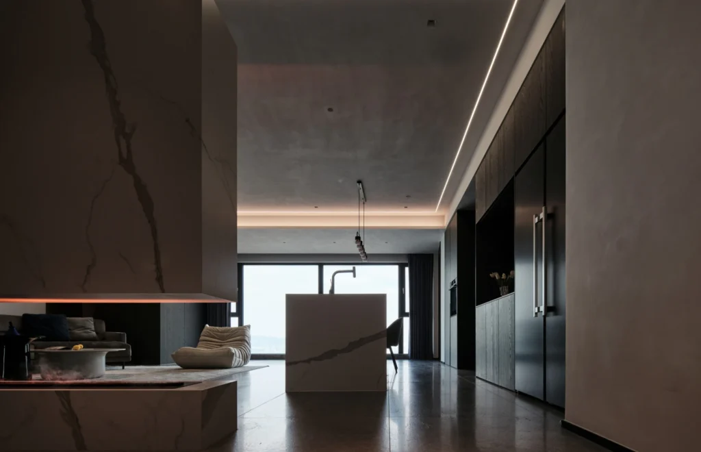 HOMESEE Premium Gray Lake View Modern Simple Residence interior design case image 08