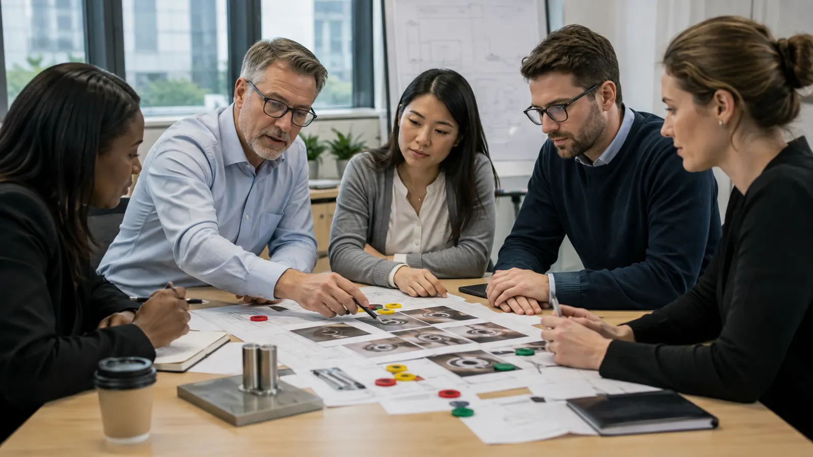 Quality and procurement team assigning inspection findings to authorized decision owners