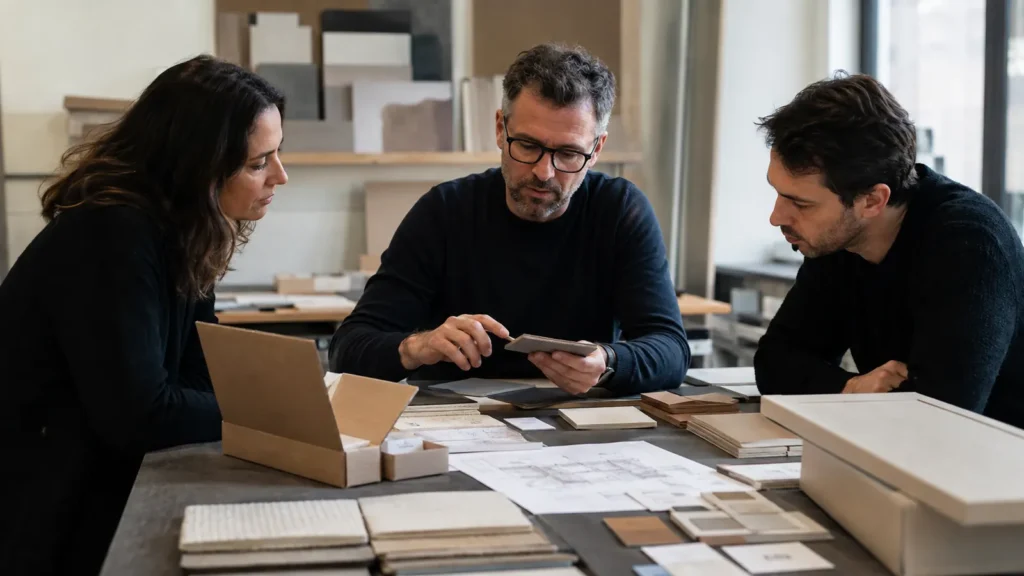 Pre-Production Coordination Action Register for Mixed Interior Materials