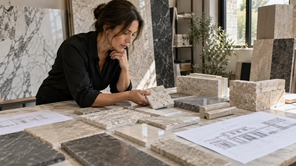 Stone and Tile Edge-Finish and Exposed-Face Schedule