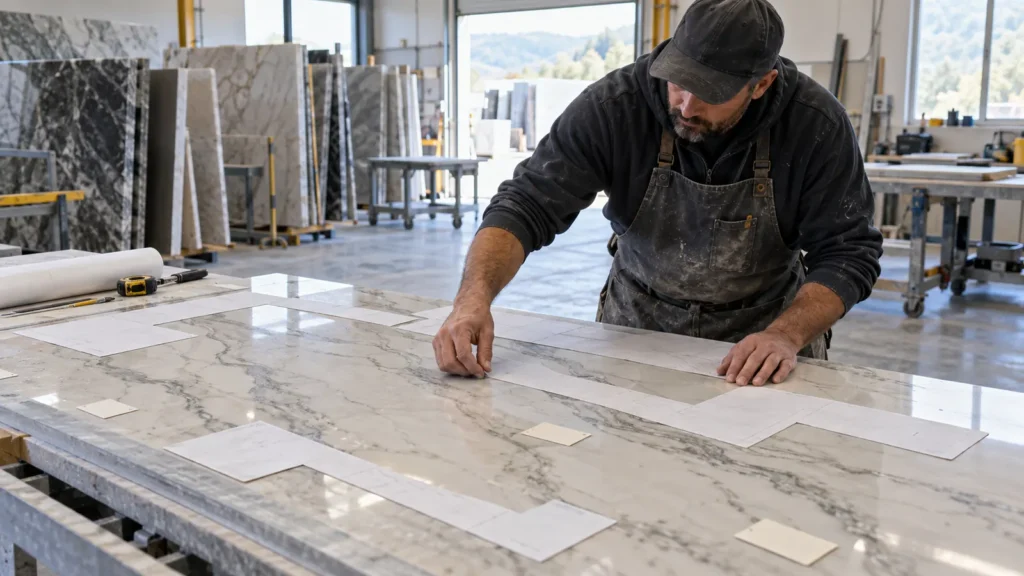 Stone Slab Vein-Direction and Piece Allocation Register