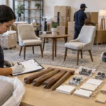 HOMESEE-Decor 08 furniture room set completeness tally before packing for interior materials sourcing and project design