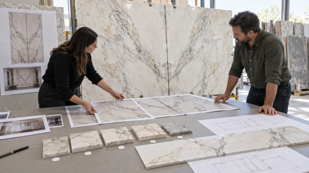 Stone Slab Bookmatch and Vein-Sequence Approval Map