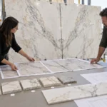 HOMESEE-Decor 08 stone slab bookmatch vein sequence approval map for interior materials sourcing and project design